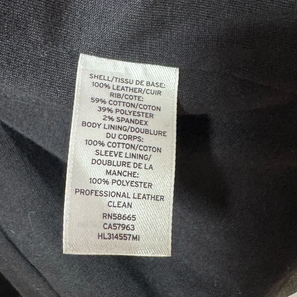 Trouve Women's Black Leather Moto Jacket Draped Front Size Medium - Picture 3 of 6